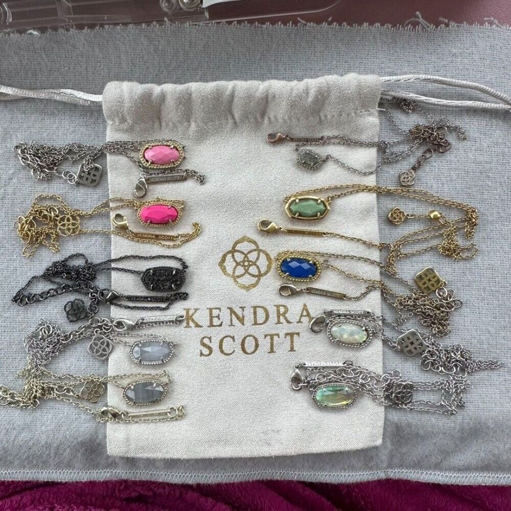 NWOT Kendra Scott Ari Heart Iridescent Drusy Gold Pendant Necklace - Picture 10 of 11